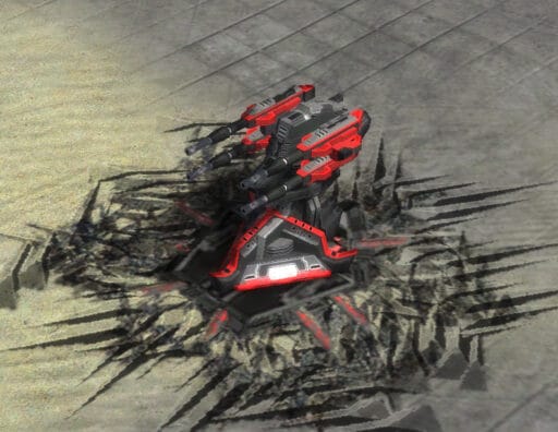 Burst Master Anti-Air Flak Artillery, Cybran Tech 2 Defensive Building in Supreme Commander.
