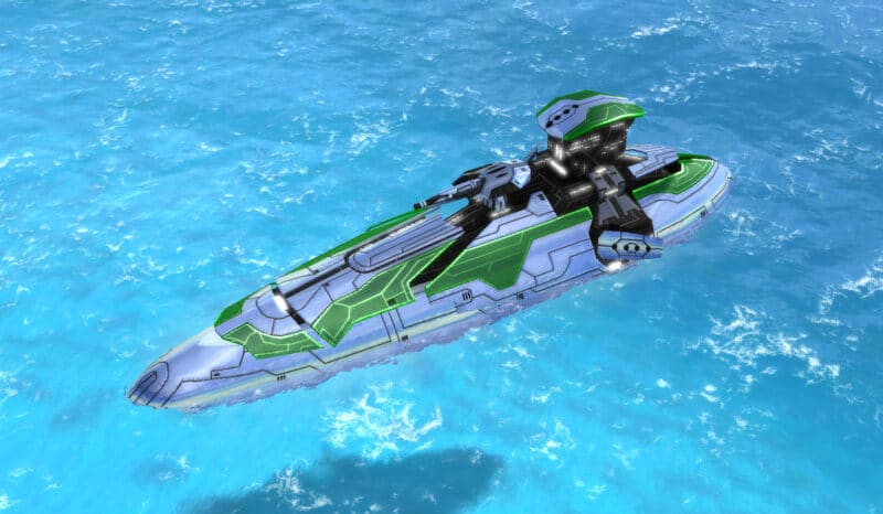 Destroyer třídy Exodus, námořní jednotka Aeon Tech 2 ve vrchním veliteli.