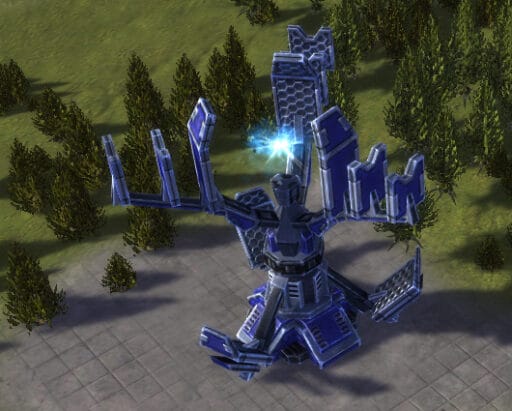 El HSD Pulse Heavy Shield Generator, edificio de defensa UEF Tech 3 en Supreme Commander.