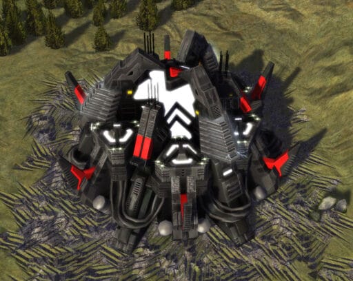 Generátor energie iontového reaktoru T3, budova Cybran Tech 3 v budově Supreme Commander.
