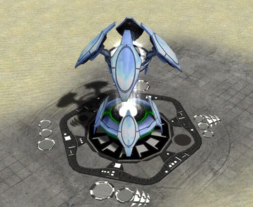 Radiance Heavy Shield Generator, obranná budova Aeon Tech 3 ve vrchním veliteli.