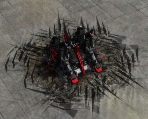 Taktický raketomet TML-4, obranná budova Cybran Tech 2 ve vrchním veliteli.