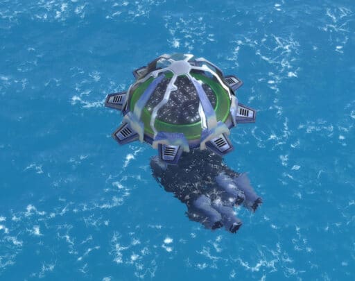 Spouštěč torpédů Wave Break T2, obranná budova Aeon Tech 2 v Supreme Commander.